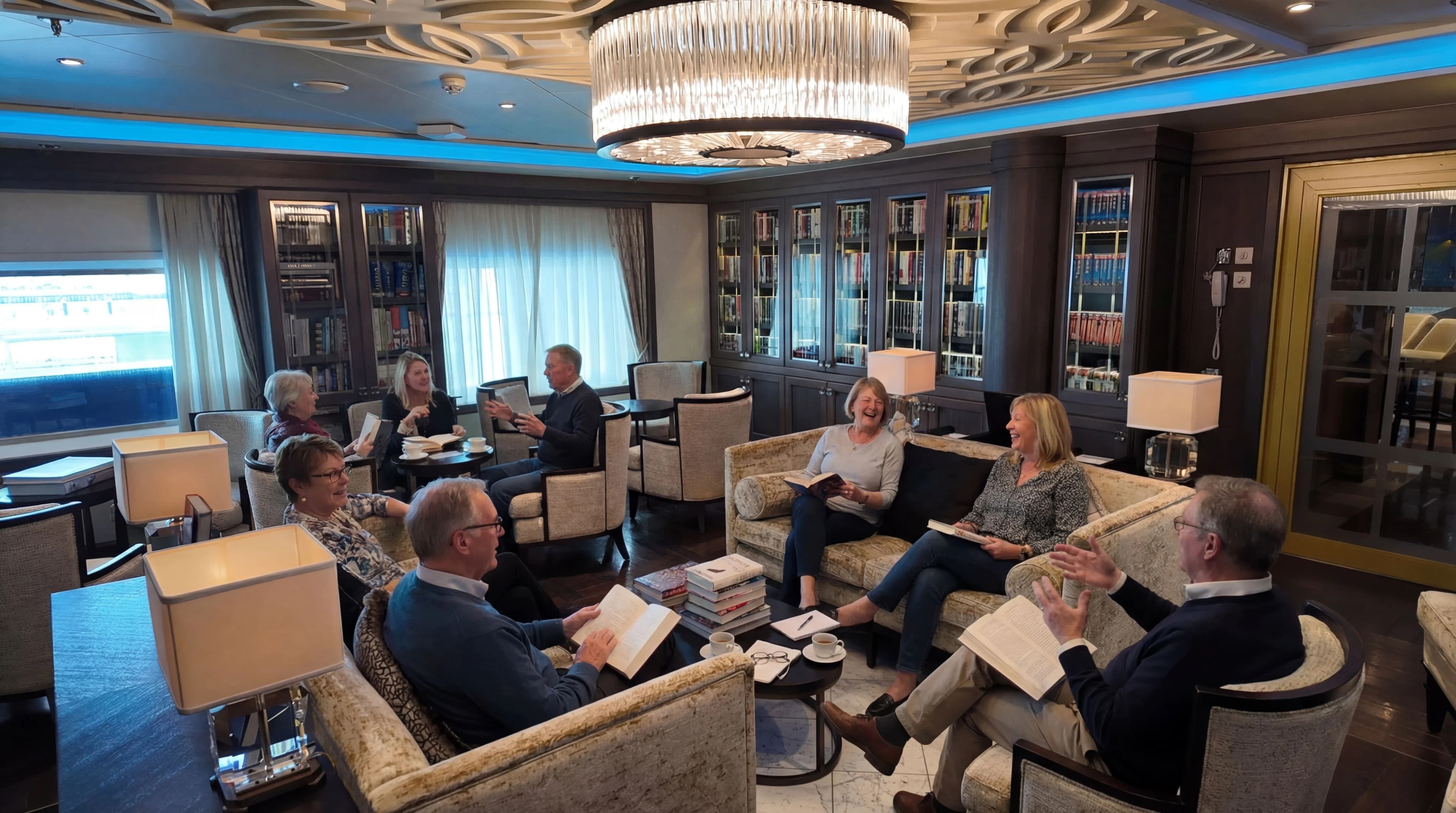 Residents relaxing together