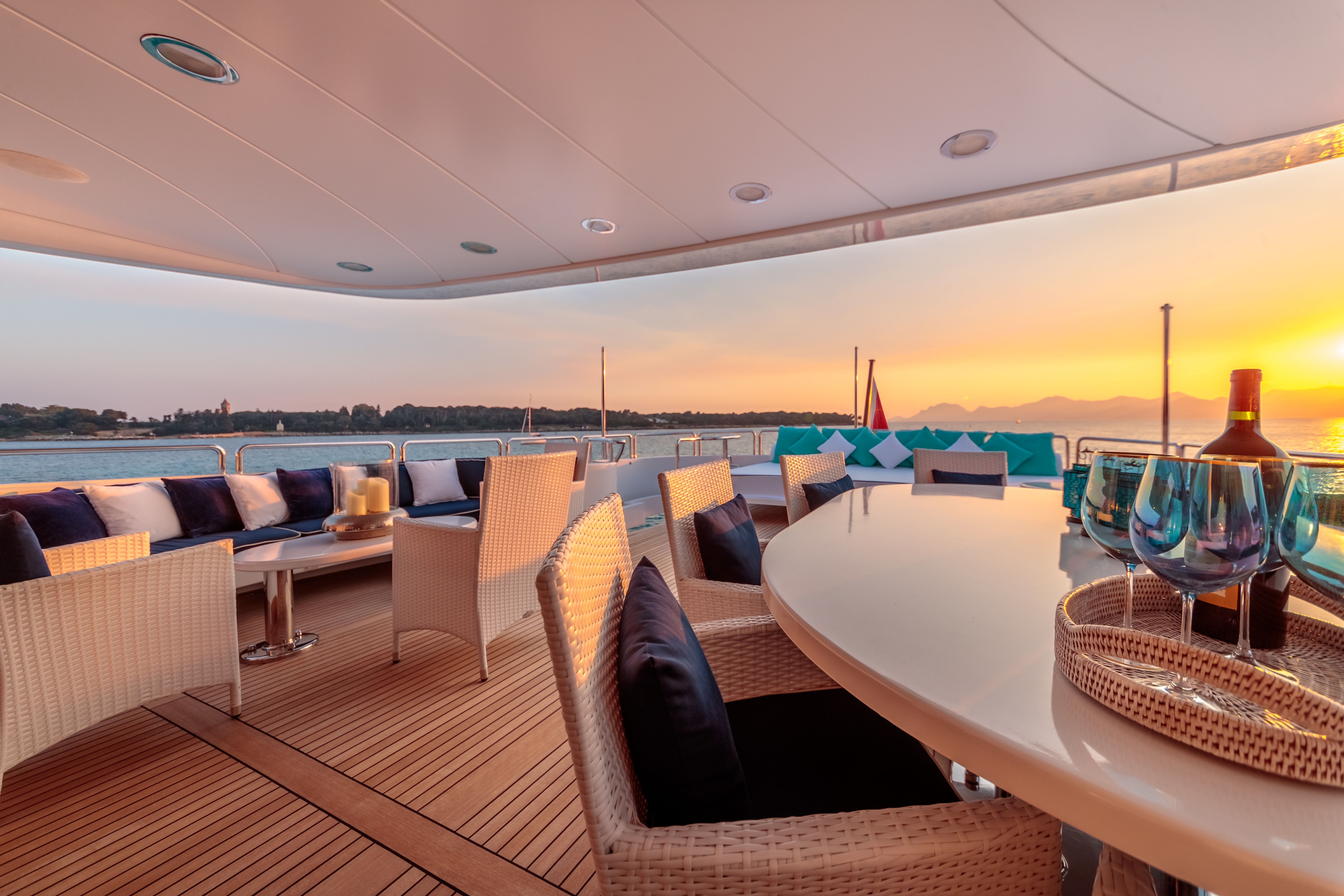 Yacht deck dining