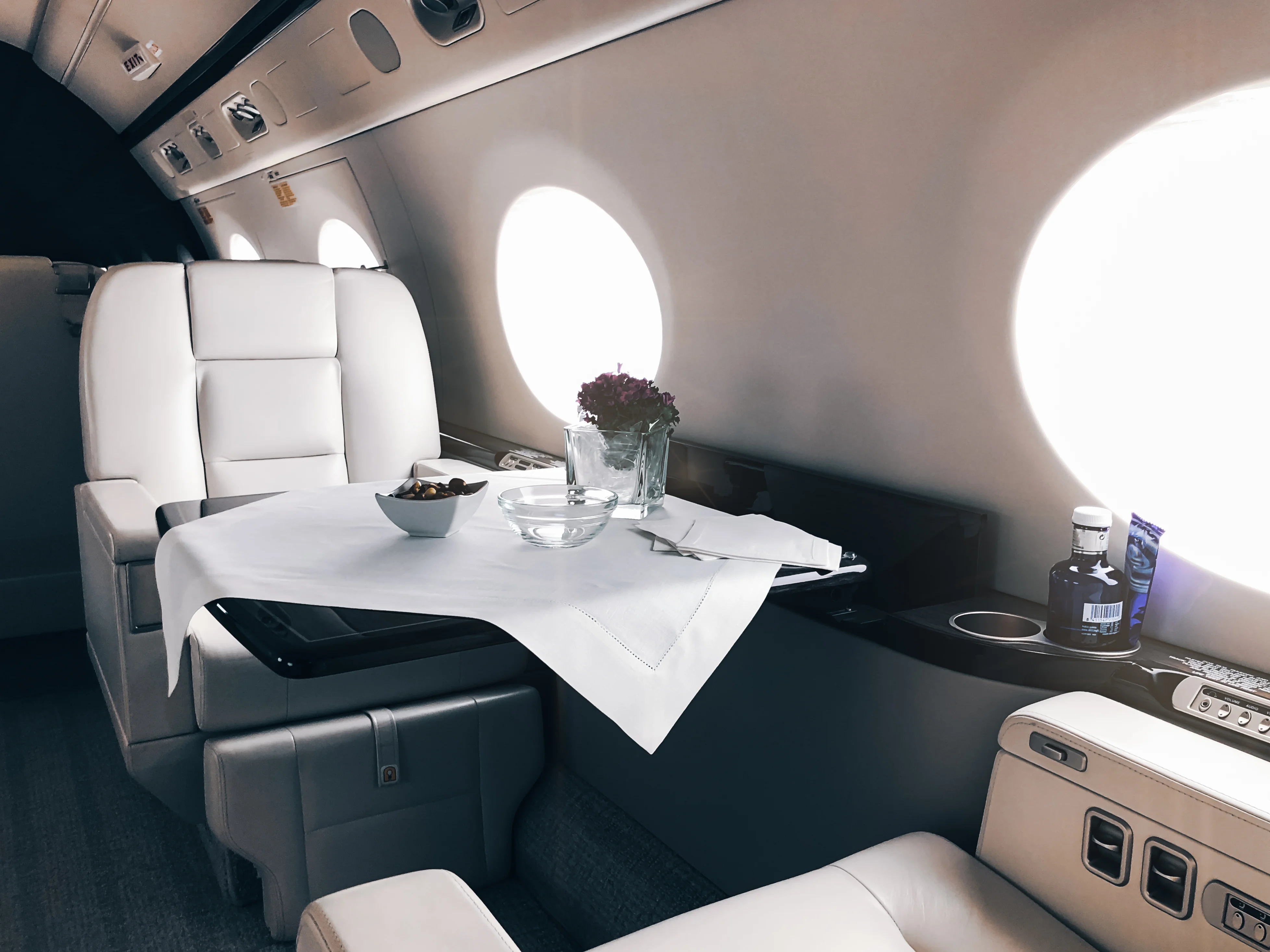 Private jet interior